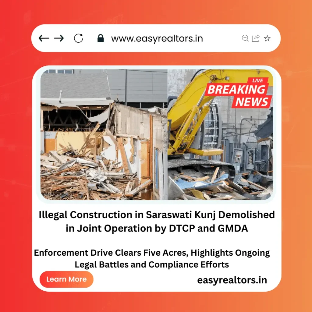 illegal construction in Saraswati Kunj