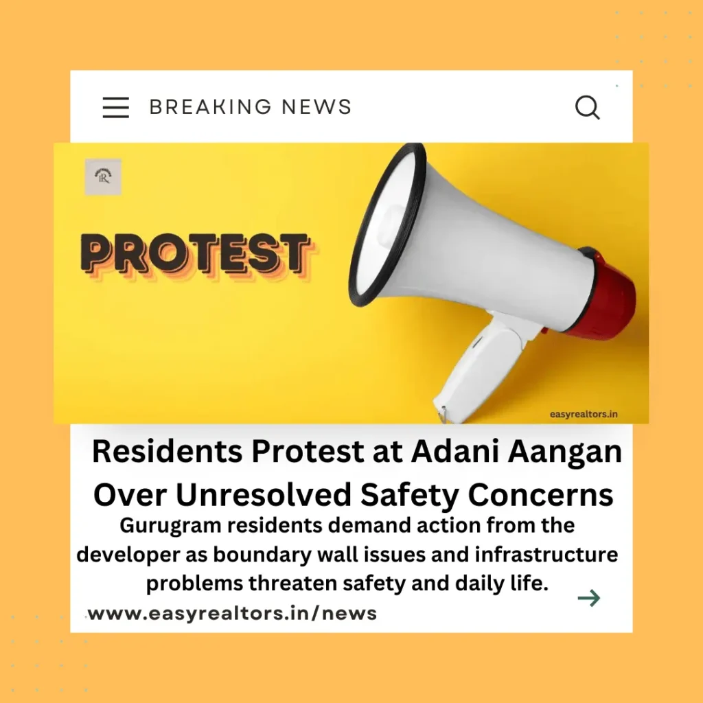 Residents Of Adani Aangan Protest Over Safety Concerns