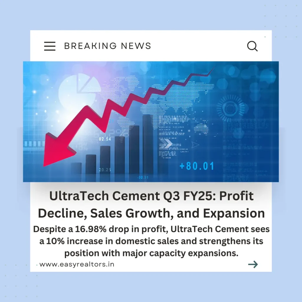 UltraTech Cement Q3 FY25: 16.98% Profit Drop, 10% Sales Rise